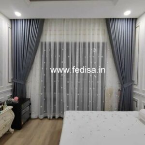 Parda Style Blue Curtains Grommet Curtains