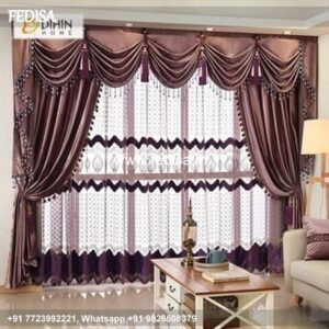 Double Parda Design Lace Curtains French Door Curtains