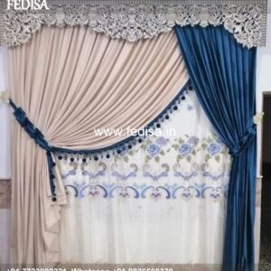 Geometric Design Curtains Blue Curtains Grommet Curtains
