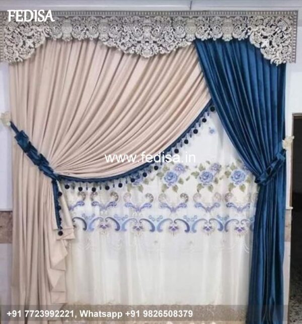 Geometric Design Curtains Blue Curtains Grommet Curtains