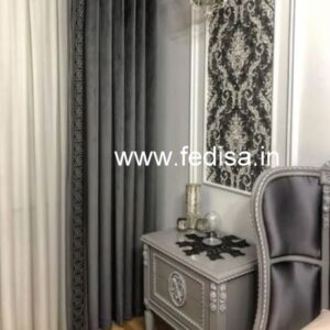 Dark Blue Floral Curtains Boho Curtains Cream Curtains