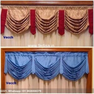 Parda Hanging Design Valance Curtains Silver Curtains