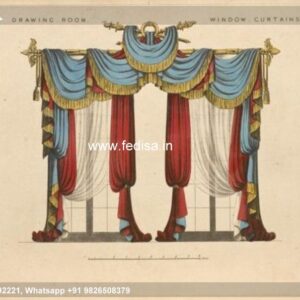 New Window Parda Design Blue Curtains Grommet Curtains