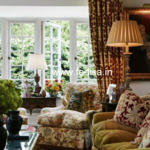 Geometric Design Ready Made Curtains Teal Curtains Bamboo Curtains