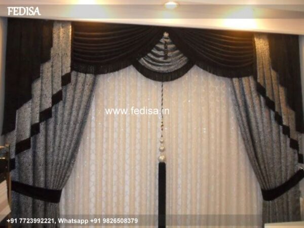 Motorized Drapes Sliding Glass Door Blinds Beige Curtains