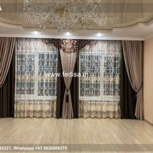 Scallop Curtain Design Sliding Glass Door Blinds Beige Curtains