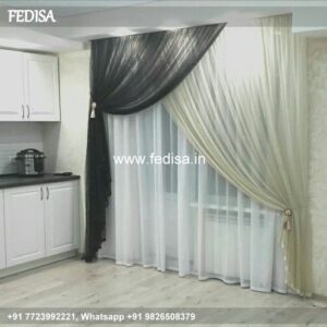 Curtains Geometric Design Sliding Glass Door Blinds Beige Curtains