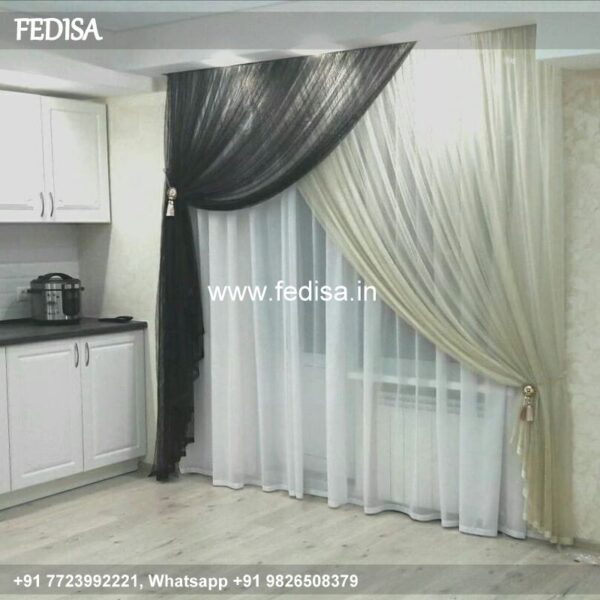 Curtains Geometric Design Sliding Glass Door Blinds Beige Curtains
