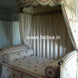 Retro Flower Curtains Sliding Glass Door Blinds Beige Curtains