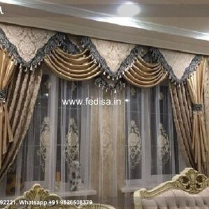 Blue Floral Print Curtains Modern Curtains Gray Curtains