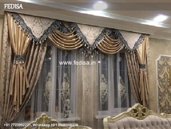 Blue Floral Print Curtains Modern Curtains Gray Curtains