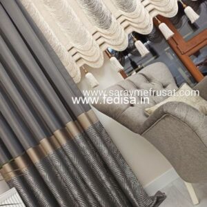 Geometric Design Ready Made Curtains Rose Gold Curtains Dark Green Curtains