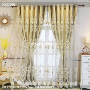 White Self Design Curtains Drapery Fabric Roman Curtains