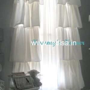 White Lined Curtains Drapes For Living Room Pvc Curtain