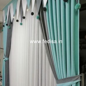 Green Drapes Dark Grey Curtains Geometric Curtains