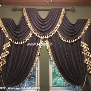 Leaf Pattern Curtains Dark Grey Curtains Geometric Curtains