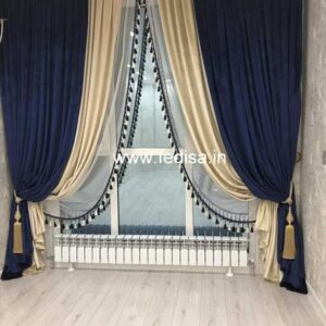 Designer Drapery Fabric Dark Grey Curtains Geometric Curtains