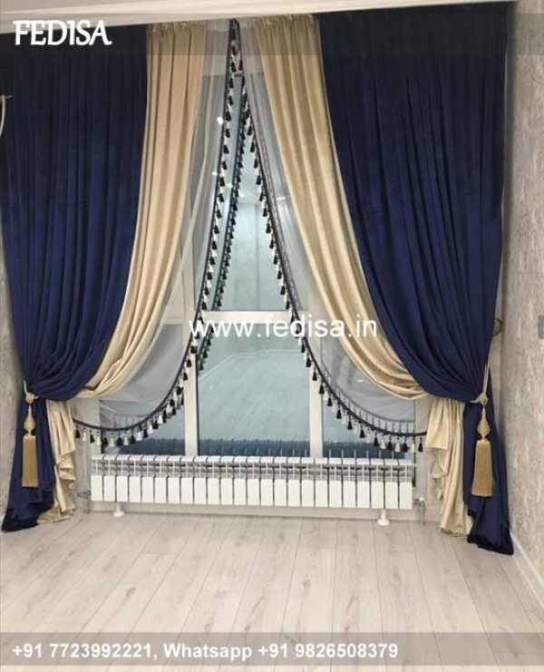 Designer Drapery Fabric Dark Grey Curtains Geometric Curtains