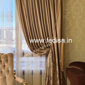 Design Langsir Simple Pink Blackout Curtains Beaded Door Curtain